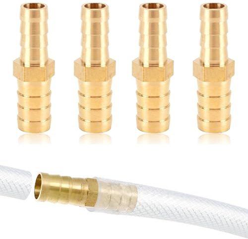 4 Pièces Connecteur de Tuyau en Laiton 10mm x 6mm Durable Connecteur de Tuyau de Réduction Prévention de Rouille Raccord Tuyau en Laiton pour Raccords Carburant Air Eau Gazole