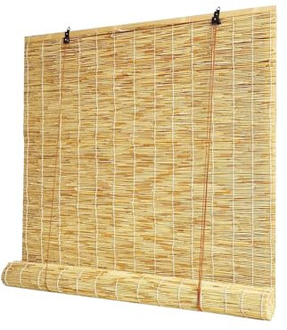 Tende in Bambu da Esterno Tenda a rullo Lamella Naturale con Sollevamento Tapparella Avvolgibile in Bamboo per Finestra o Porta Cucina Patio Giardino Protezione Solare 40 - 180cm Tapparelle Romane