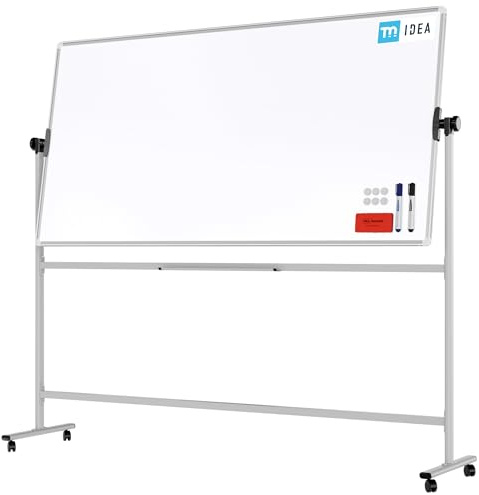ALLboards Mobiles Board, Serie: TM Idea/Flex – mit doppelseitiger Whiteboard-Oberfläche, drehbar, 200x100 cm