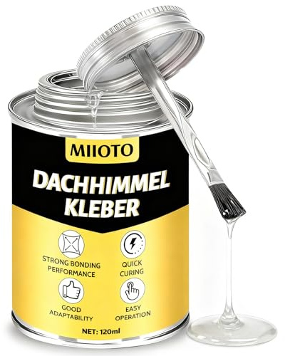 Miioto Dachhimmel Kleber Auto, Cabrio Verdeck klebers | Dachhimmel Reparaturset, Starke Haftung & Wasserdicht, Geeignet zur Reparatur von Autohimmeln und Ledersitzen, 120ML