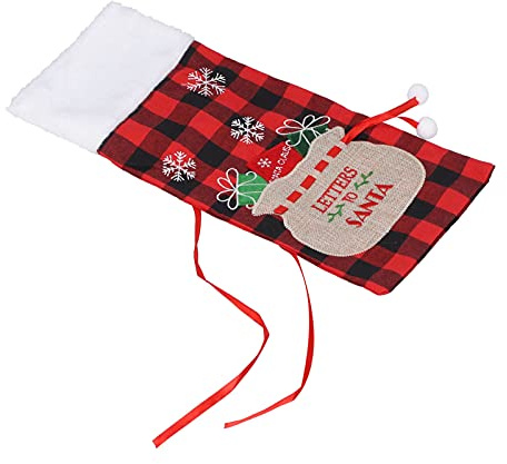 RASTKY Square Wine Bottle Cover Fine Crafts Holiday Red Wine Carrier Home Bar Cloth for Christmas Party Velvet 1 Pack (Red and Black Check)