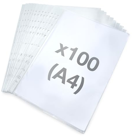 Rapesco 1830 ECO Klarsichthüllen, A4, Transparent, 100 Stück