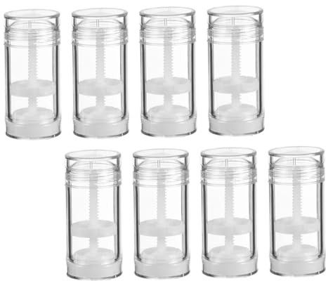 Healvian 8pcs Deodorant Bottle Stick Tube Twist-up Bottle Empty Tube Refillable Storage for Travel Containers Lids Boys and Girls Deodorant