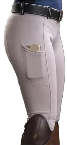 YGMNQAL Pantaloni da Equitazione for Donna e Uomo, Pantaloni Elastici a Vita Alta(White,XXXL)
