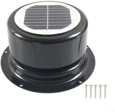 Ventilateur solaire pour camping-car, 17,8 x 17,8 x 9,2 cm, construction ABS, fonctionnement moteur silencieux, économe en énergie et résistant aux intempéries, pour camping-cars et camping-cars