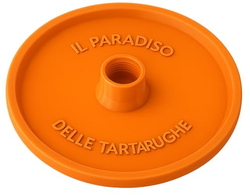 Generico Ciotola Arancione per Tartarughe-Rettili. Distributore Automatico d'Acqua per Tartarughe di Terra,Compatibile con Bottiglie da 0,500 lt.