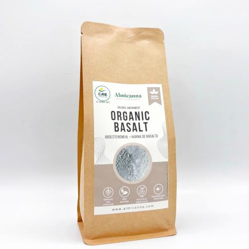 ALMICANNA: Basalt Urgesteinsmehl sehr fein gemahlen 1kg - Mineraldünger & Bodenhilfsstoff für den Cannabis Anbau - Amendment im Living Soil