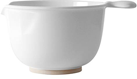 WACA Rührschüssel 2L in weiß mit Gummiring – standfest & spülmaschinengeeignet – oberflächenhart & formstabil – geschmacksneutral – Melamin-Schüssel Made in Germany für Küche, Gastro & Imbiss