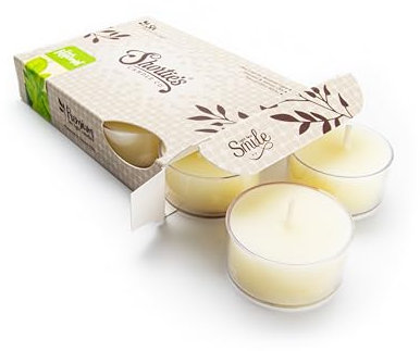 Fresh Peppermint Tealight Candles Highly Scented - Beige Tea-Light Candles 6-Pack - Christmas Tea Lights Collection