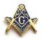 Emblems-Gifts Anstecknadel, Motiv Wappen und Buchstabe G, Freimaurer, goldfarben