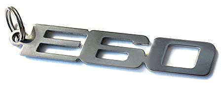 Special Parts E60 Schlüsselanhänger Emblem aus Edelstahl hochwertig, Silber, Grau, Unisex-Erwachsene, Fahrzeugbesitzer
