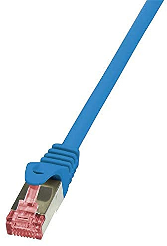 LogiLink CQ2016S CAT6 S/FTP PIMF PrimeLine Patch Cable, 0.25 Meter Length, Blue, Blue, 0.25 Meter Length