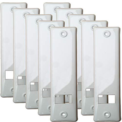 10er SET Gurtwicklerblende mit Gurtausbau Lochabstand 160mm Blende für Gurt, Abdeckplatte Farbe Weiß, ALU