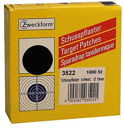 Schusspflaster Zweckform 1000 Stück - selbstklebend, schwarz, ø 19mm