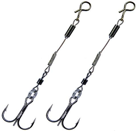 K.P Baits Stinger Drilling Angsthaken mit Wirbel 2 Stück 8 cm - 12 kg - Hakengröße 8