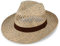 fiebig Fedora Chapeau de Paille avec Ruban Brun | Chapeau de Soleil pour Hommes et Femmes en 100% Paille | Fabriqué en Italie| Chapeau d'été en Plusieurs Tailles | Couleur Natur (61-XL)