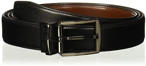 Perry Ellis Big and Tall Portfolio Hi-lo Herren-Gürtel, wendbar, groß und hoch - Schwarz - 52