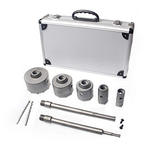 Kit da 9 pezzi con punte per trapano per cemento, TCT, mattoni, con attacco SDS Max e Plus (122592)