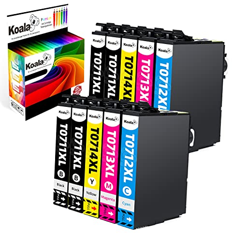 Koala 10er-Pack Druckerpatronen Kompatible für T0711 T0712 T0713 T0714 für D78 D92 D120 DX4000 DX4050 DX4400 DX7400 DX7450 DX8400 DX8450 DX9400 Drucker (4 Schwarz, 2 Cyan, 2 Magenta, 2 Gelb)