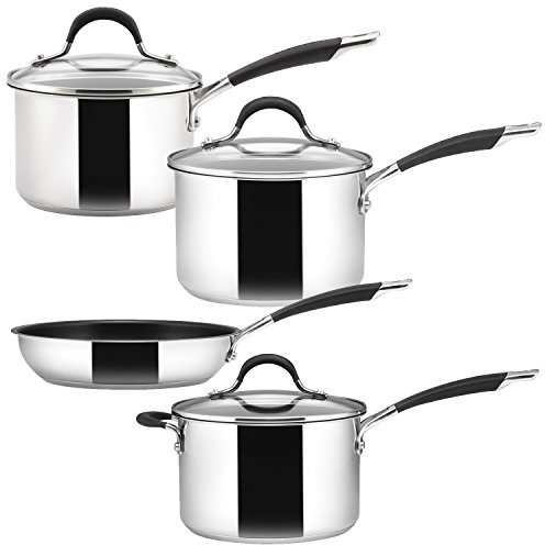 Circulon 61300 Momentum Saucepan and Frying Pan, Stainless Steel, Set of 4