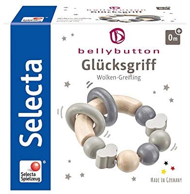 Selecta 64002 Glücksgriff, Greifling - bellybutton, grau, 7,5 cm