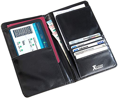 Xcase Karten Organizer: Reise-Organizer mit RFID-Schutz für Reisepass, Kreditkarte & Co. (Tasche für Reiseunterlagen, Reiseorganizer Dokumente, Etui)
