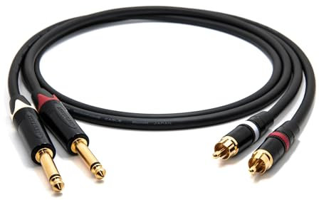 enoaudio Mogami 2534 Quad Cable pares (L,R) Estéreo | Neutrik RCA – 6,3mm TS | HiFi - 1,0 m
