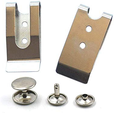5 Stück 54 x 25 mm Gürtelholster Clip Verschluss Federhaken Schnallen Schlüsselanhänger Hardware mit 8 mm Kappe, Nickel.