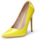 GENSHUO Fluoreszierend gelbe High Heels mit 12 cm Stiletto-Absatz, spitzer Form und gepolsterter Innensohle, modisch und komfortabel, Fluoreszierendes Gelb, 41 EU