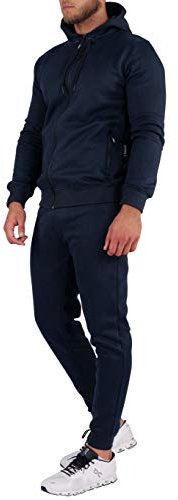 opoppy Jogging Herren 2-teilig mit Kapuze (M, dunkelblau)