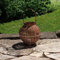 BOURGH Laterne Bambus AGIRA - Natur Holz Windlicht, Dunkelbraun, 26 cm hoch, mit Henkel, Kerzenhalter Windlicht Glas - Geeignet als Balkon Deko und für Garten, Terrasse und Wohnung
