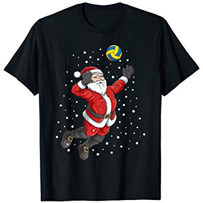 Volleyball Weihnachtsmann Lustige Weihnachten Geschenke T-Shirt