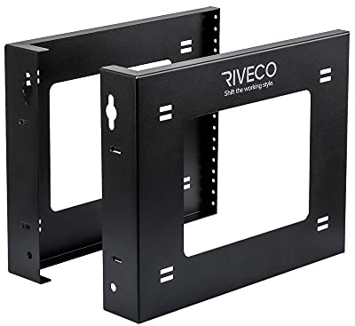 RIVECO 6U Open Frame Rack Wandhalterung & Desktop-Halterung, keine Montage erforderlich, Server-Rack für Netzwerkgeräte & Daten AV HiFi Stereo Gaming Elektronik Regal