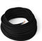 Amarcords - Cavo elettrico tessile colore NERO tondo juta 20 metri con messa a terra 3x075mm - Filo rivestito in tessuto colorato vintage per lampade lampadari applique e abat jour.