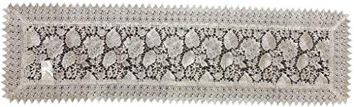 EUROSTYLE Tischläufer-Set, Tischläufer, geschnitzt, aus Makramee-Spitze, Art. Alfe aus Polyester (Streifen, cremefarben)