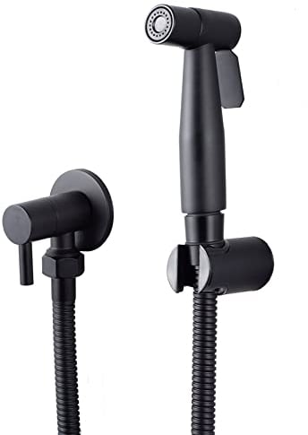 LOSCHEN Bidet Toilettensprüher, Hand Bidet Sprayer, Bidet Handbrause , Edelstahl Duschkopf Bidet Armaturen für Haustierbad /Körperpflege/WC (Schwarz)