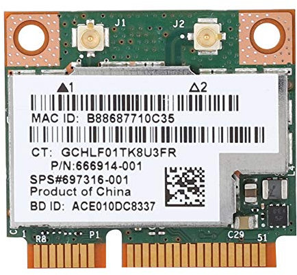 ciciglow Tarjeta WiFi, Módulo Inalámbrico Bluetooth 4.0 De Tarjeta LAN Inalámbrica Mini PCI-e De Banda Dual 300M para para Broadcom