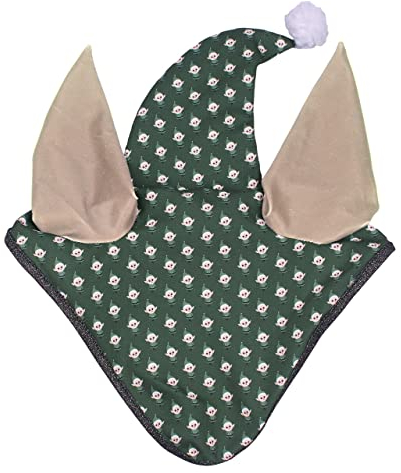 QHP Ohrenhaube Weihnachten Allover-Print (Warmblut, Elfen)