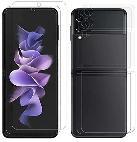ZCDAYE Two Sets Screen Protector for Samsung Galaxy Z Flip 3 5G, HD Clear Soft Protective Film for Galaxy Z Flip 3 - Transparent