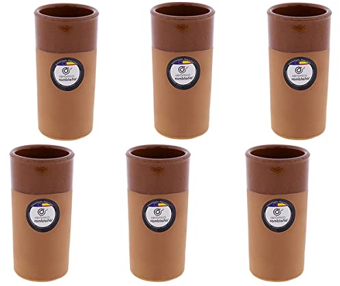 CERÁMICA RAMBLEÑA | Vasos catavinos - Modelo 07 - Pack x6 | Vaso catavino en barro rojo | Vaso para vinos | 180 ml