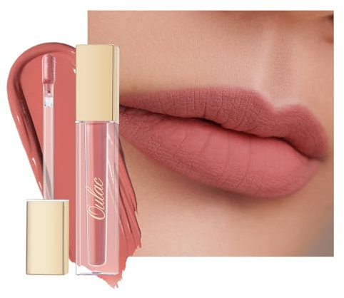 Oulac Matte Liquid Pink Nude Lipstick for Women, Coral Pink Long Lasting Lip Stain Waterproof No Transfer, Rose Oil High Pigment Color, Vegan, Coral Pink M11