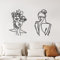 2 Stück Minimalistische Metall Wandkunst Abstrakte Frau Hausdeko Raumdeko Schlafzimmer Deko Moderne Wanddeko Metall Einzeilig Weiblicher Körper Deko für Küche Wohnzimmer (Klassischer Stil)
