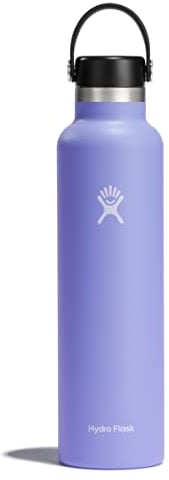 HYDRO FLASK - Water Bottle 709 ml (24 oz) - Vacuum Insulated Stainless Steel Water Bottle with Leak Proof Flex Cap and Powder Coat - BPA-Free - Standard Mouth - Lupine