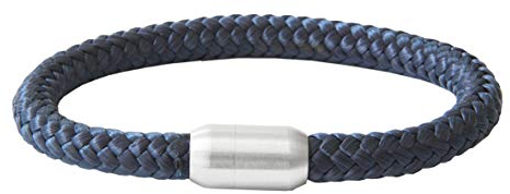 Paracord Armband | Magnetverschluss | geflochten aus Seemannsgarn | Segeltau | Maritim & Wasserfest | 8 mm Ø | | Handgemacht | Damen und Herren | (Marine-Blau, 19.00)