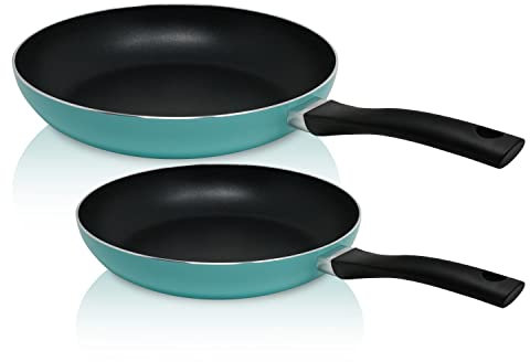 KRÜGER Aluminium-Pfannen-Set Bali 2-teilig (24 + 28cm) - Bratpfannen mit hochwertiger Antihaft-Versiegelung - handlicher Pfannengriff - spülmaschinen- & induktionsgeeignet