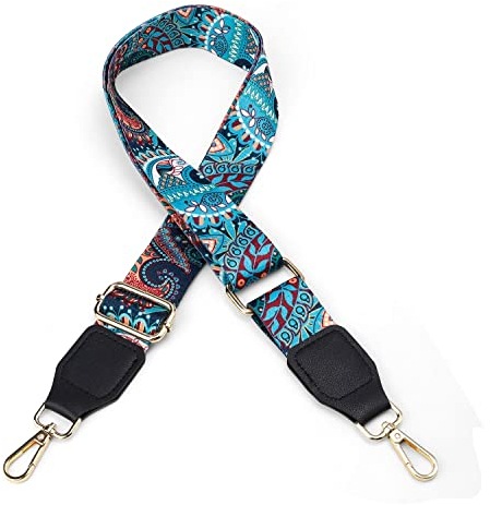 Bunter Taschengurte, HASLED Einstellbare Länge, Bunter Ethnostil schultergurt für Taschen, 3,8 cm Breit, Nicht Leicht Abzurutschen, Geeignet für Umhängetaschen, Crossbody Bags