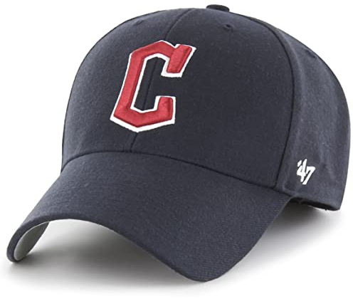 47 MLB Mütze mit Team-Farbe, MVP, verstellbar, Einheitsgröße für Erwachsene, Cleveland Guardians, Marineblau, Marineblau, Einheitsgr��e