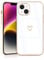 JRIANY for iPhone 14+ Plus Case, Protective Flexible Silicone Case with Cute Design Love Heart Pattern Shockproof Bumper Cover Compatible with Apple iPhone 14 Plus - White