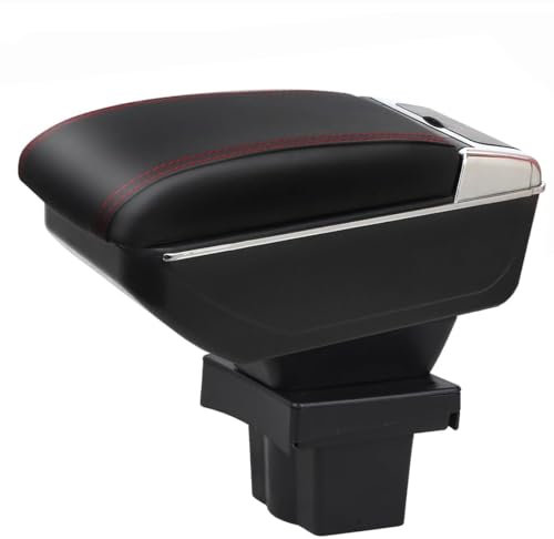 YJYWZH für Seat Arona Armlehnen Mittelarmlehne mit Ablagefach und Getrankehalter Autozubehör Konsole Armauflage Schwarz