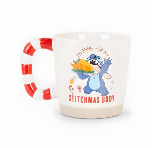 Disney's Lilo & Stitch Festive Stitchmas Ceramic Coffee Mug: Sip Your Favorite Beverage in Style
